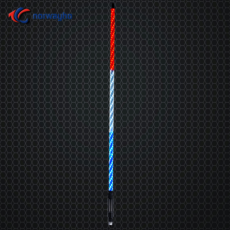 NWH-WRWB Wrapped Red/White/Blue Color LED Lighted Whips Single Steady Patriot Whip